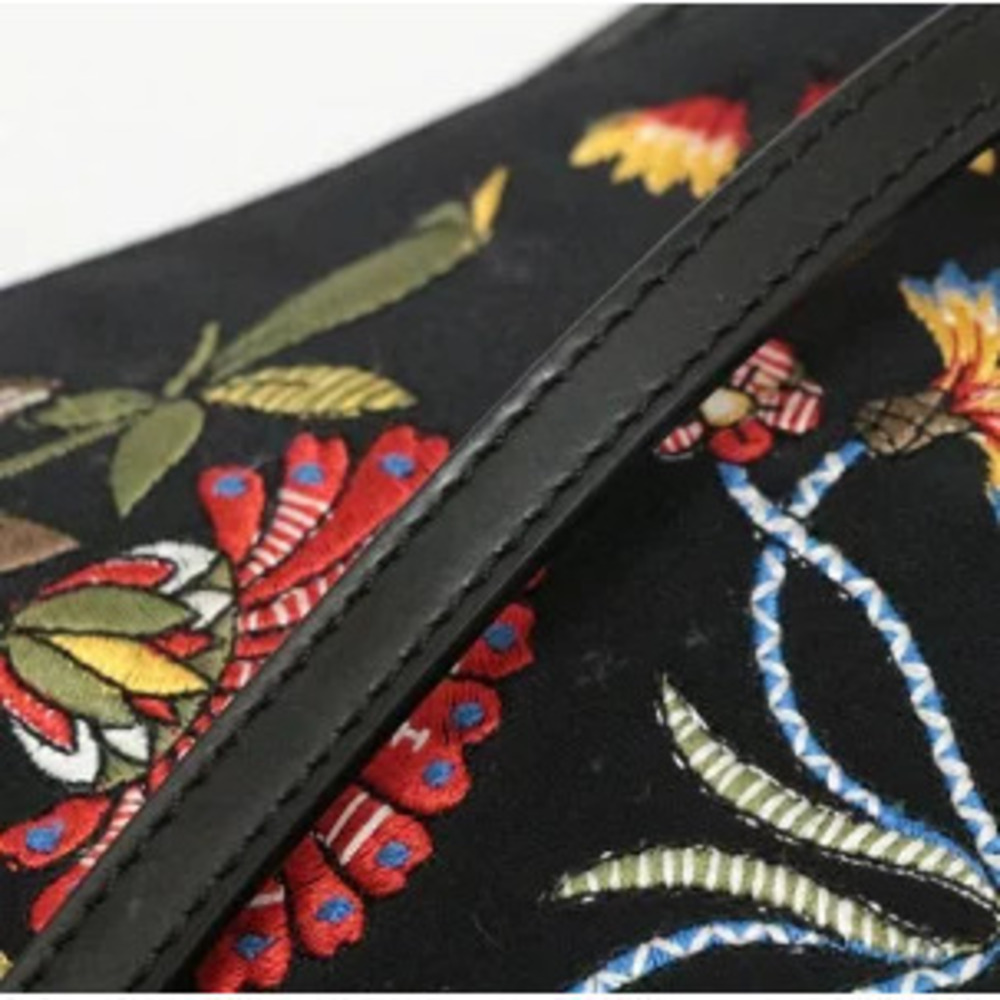 Christian Dior embroidered saddle bag accessory handbag black multicolor - Picture 5 of 6